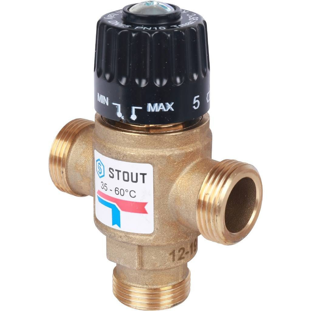 SVM-0110-166020 STOUT Термостатический смесительный клапан для систем отопления и ГВС 3/4" ВР 35-60С #1