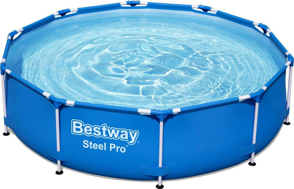 Бассейн каркасный Bestway / Бествей 56679 Steel Pro Pools круглый с насосом, трехслойный ПВХ, металлический #1