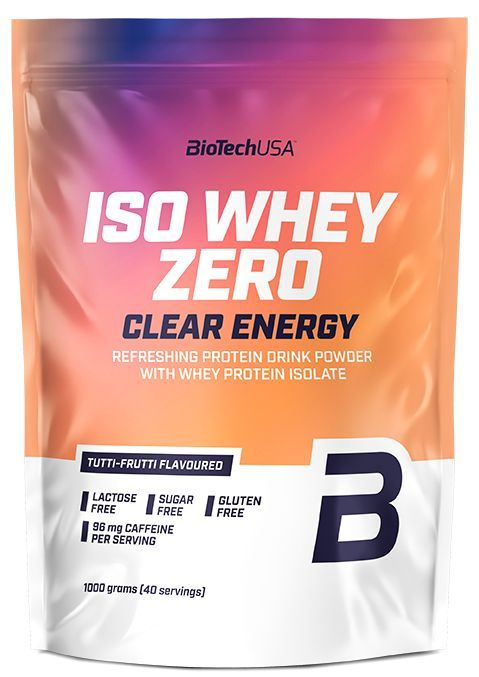 Сывороточный протеин изолят с кофеином BioTechUSA Iso Whey Zero Clear Energy 1000 г. тутти фрутти  #1