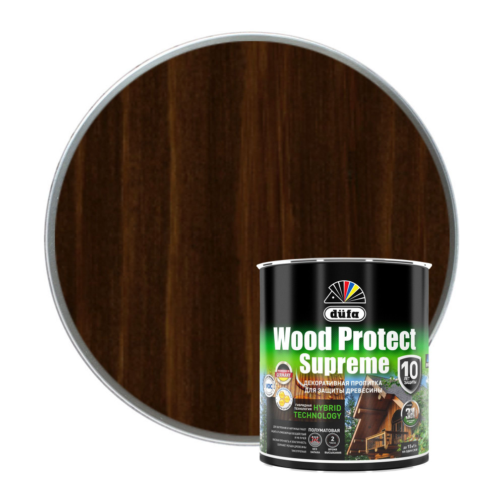 Пропитка декоративная для защиты древесины алкидная Dufa Wood Protect Supreme палисандр 0,75 л  #1