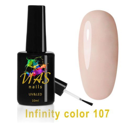 Гель-лак бежевый, пудровый, кофе с молоком, капучино VIAS nails Infinity color 107  #1