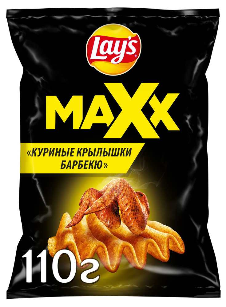 Чипсы картофельные Lay's Max Куриные Крылышки Барбекю, 110 г, 5 шт  #1