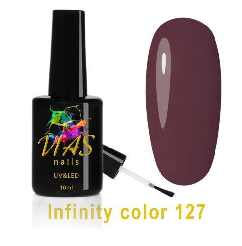 Гель-лак темно-бордовый, марсала, коричневый, темно-баклановый VIAS nails Infinity color 127  #1