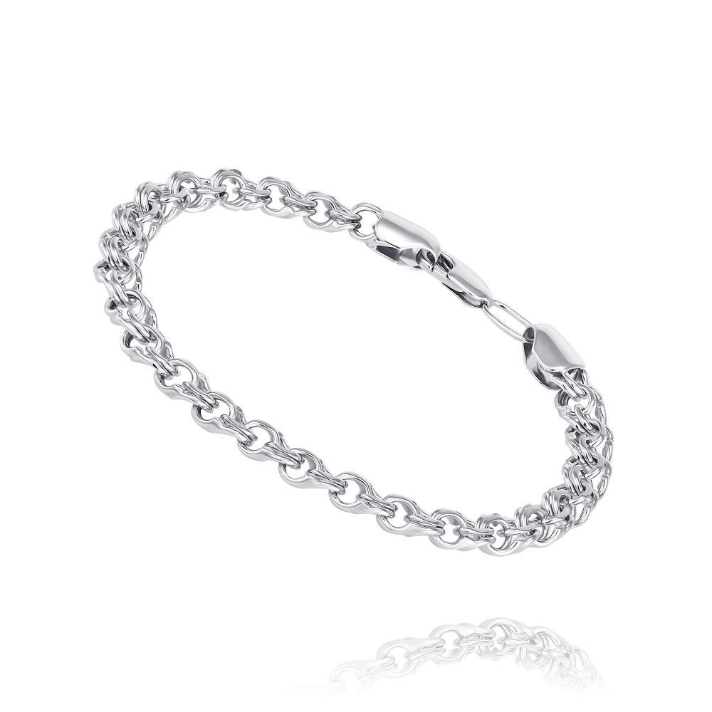 АДАМАС Серебряный браслет-цепочка плетение Гарибальди плоское - купить ...