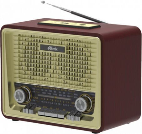 Радиоприемник РЕТРО Ritmix RPR-088 Gold, 2 динамика, Bluetooth, FM радио, MP3/USB/SD/AUX  #1