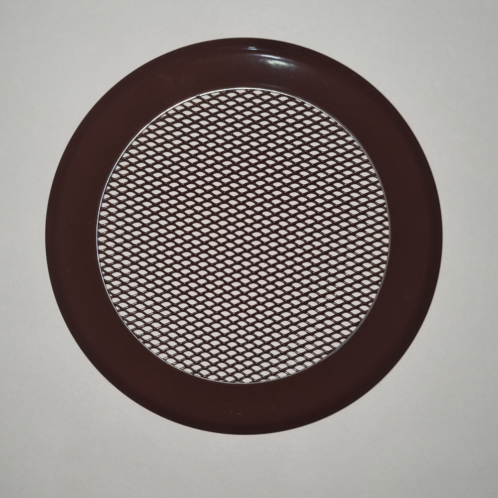 Решетка круглая металлическая на магнитах КП-100 перфорация сетка, коричневый  #1