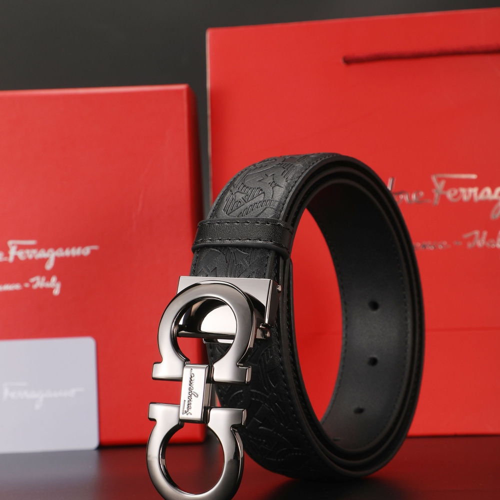 кожаный ремень Salvatore Ferragamo Мужской 3.8cm x 120cm натуральная ...