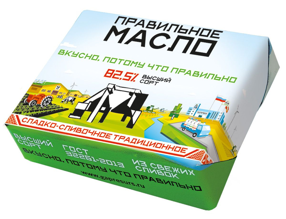 Масло сладко-сливочное Правильное Масло Традиционное, 82,5%, 180 г ...