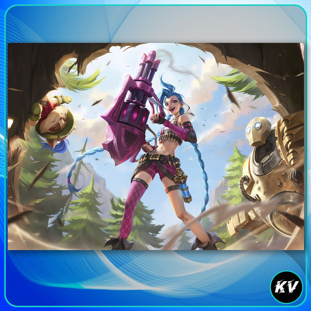 Картина на холсте Wild Rift Лига легенд Игра Джинкс 3-2 20х30 см - купить  по низкой цене в интернет-магазине OZON (1183988249)