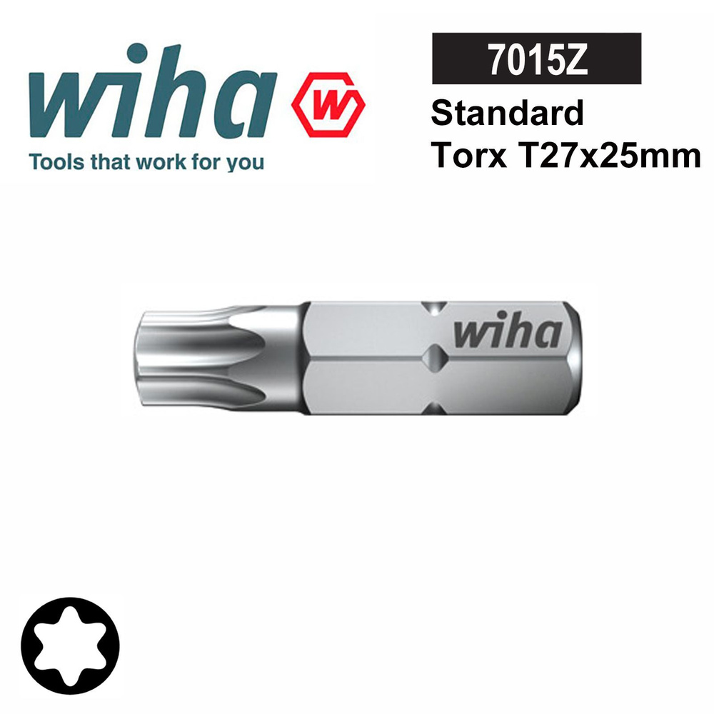 Бита Т27x25мм TORX Standard Wiha 7015Z 01720 #1