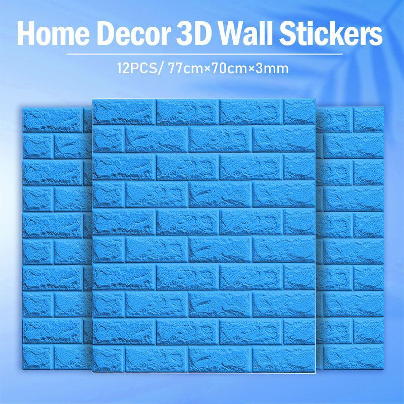 Стеновые панели самоклеющиеся, Классический кирпич.770*700*3мм, 12 шт."Синий"  #1