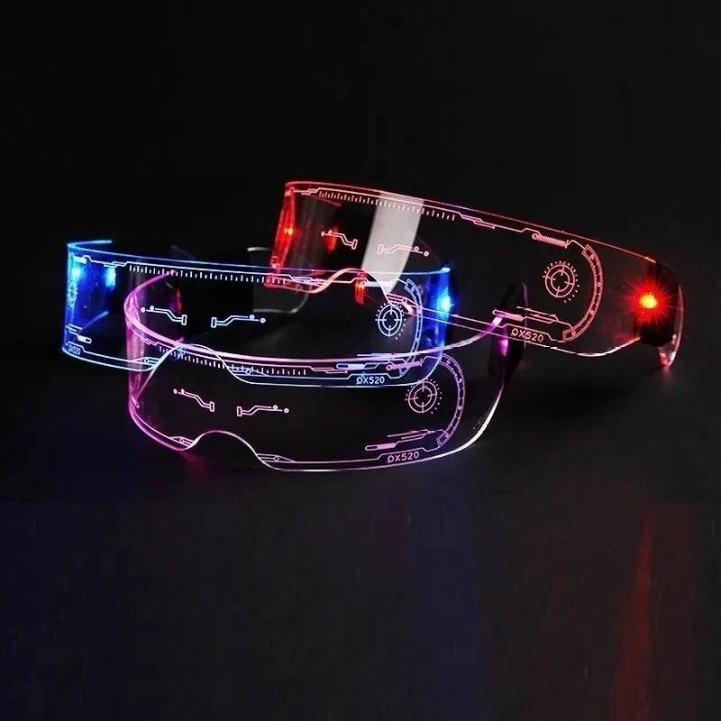 Очки неоновые светящиеся с подсветкой для вечеринки - купить по ...