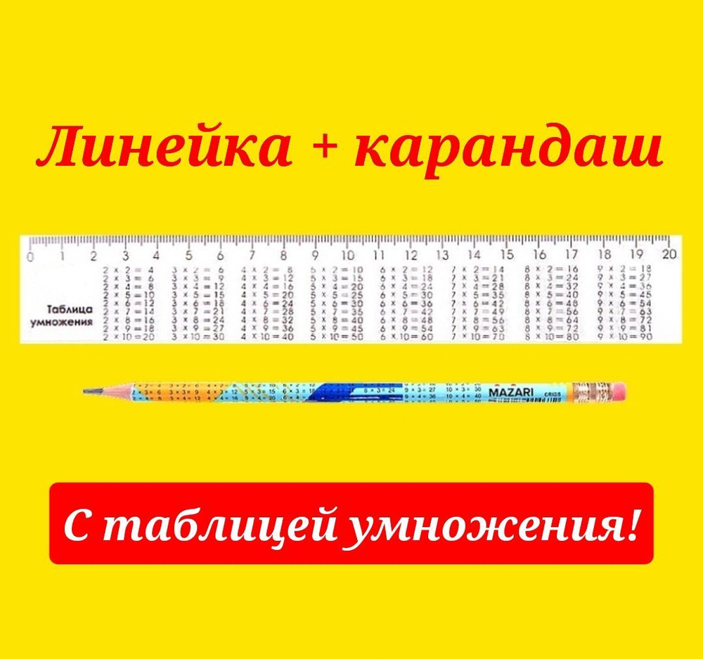 Линейка 20см со справочным материалом 