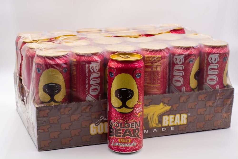 Холодный чай Аризона Золотой Медведь Клубника 680 мл / Arizona Golden Bear Strawberry 680 ml Упаковка #1