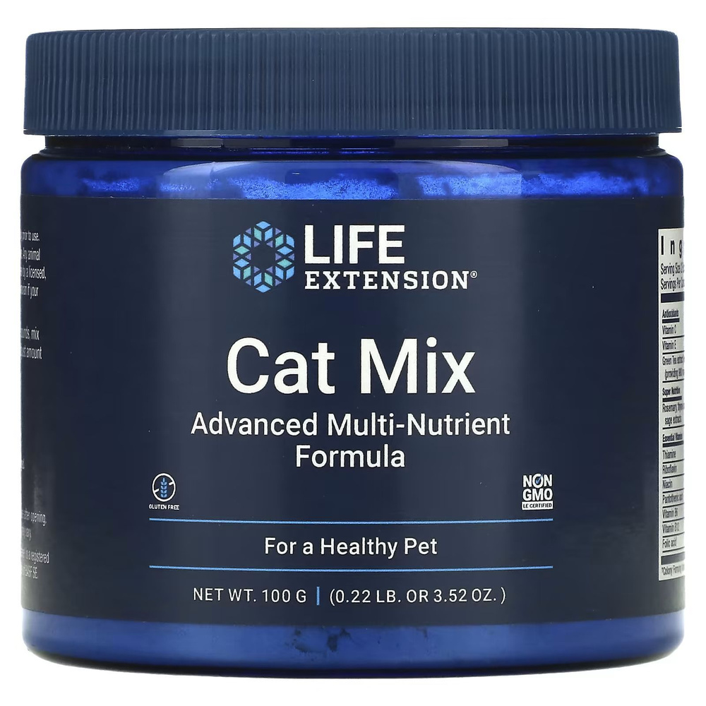 Смесь витаминов, минералов и пробиотиков для кошек Cat Mix от Life Extension, 100 г  #1