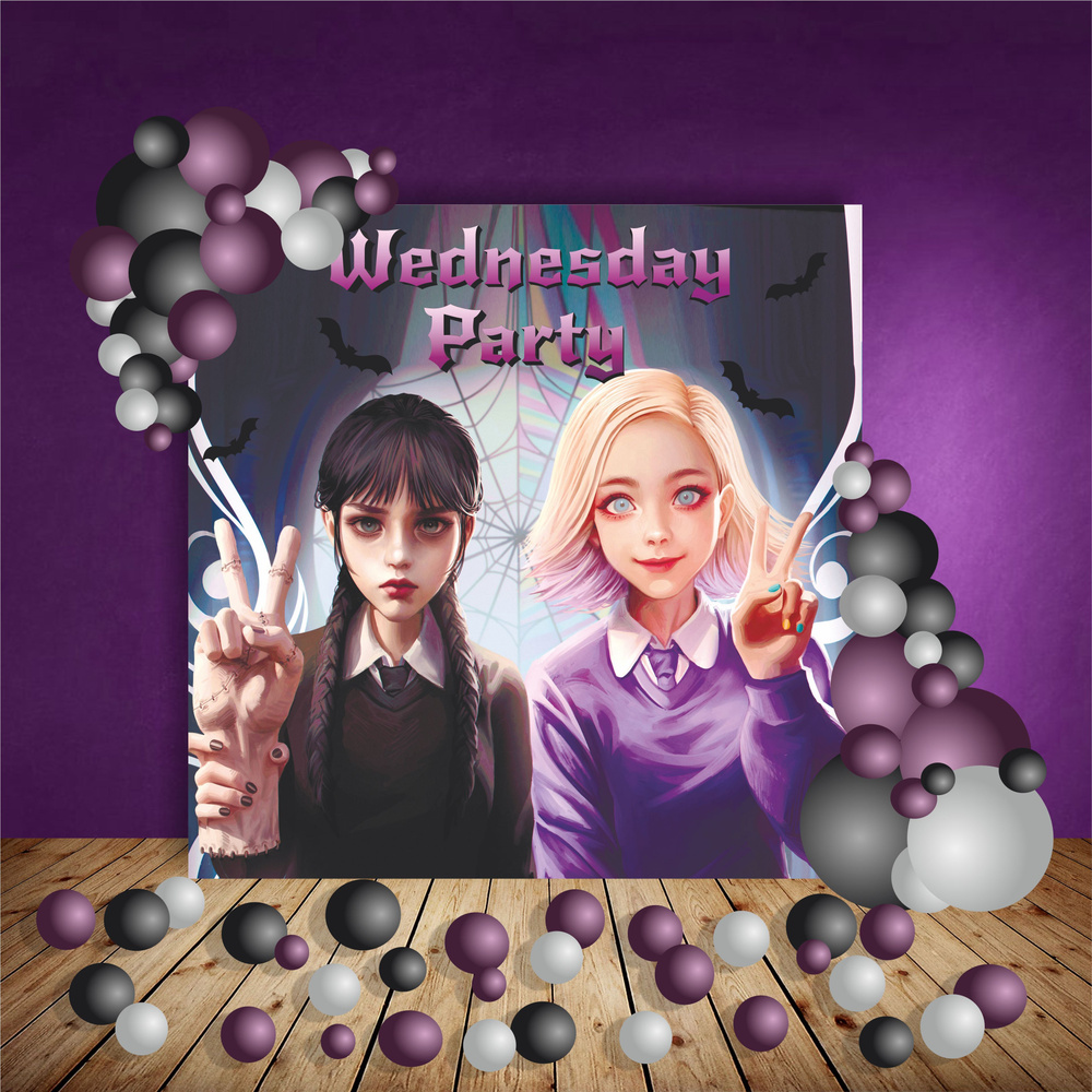 PartyShop Баннер для праздника "Баннер праздничный Wednesday", 200 см х 200 см  #1