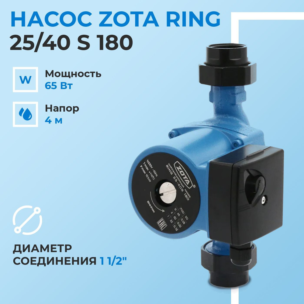 Циркуляционный насос ZOTA RING, 230 л/мин - купить по выгодной цене в  интернет-магазине OZON (1215857560)