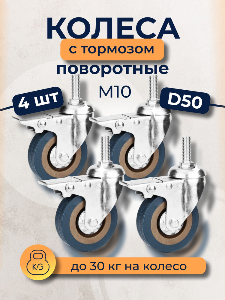 Мебельное колесо МЕБФУР., 4 шт, Универсальное, Металл, Пластик - купить ...