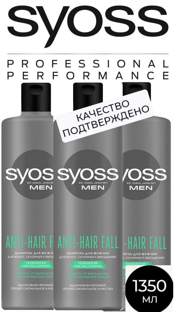 Шампунь для волос Syoss Men Anti-Hair Fall для волос склонных к ...
