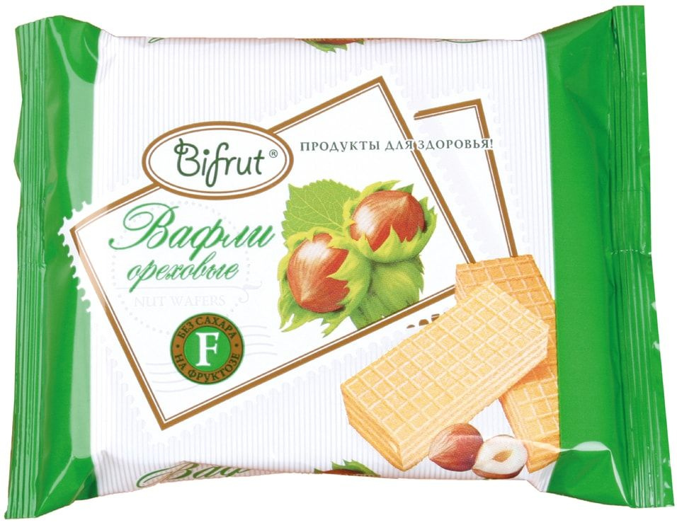 Вафли Bifrut Ореховые на фруктозе 60г х1шт #1