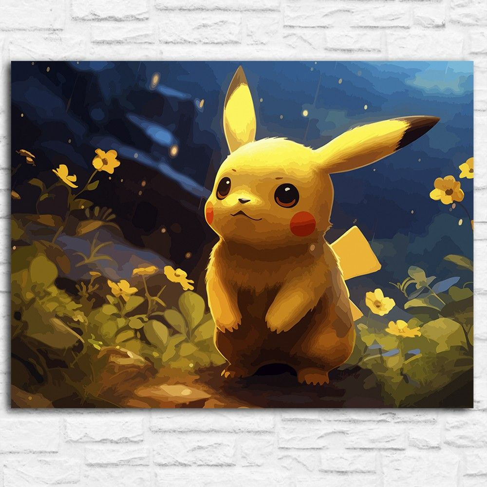 Картина по номерам на холсте аниме покемоны (Pikachu, Пикачу) - 12627 Г  30x40 - купить с доставкой по выгодным ценам в интернет-магазине OZON  (1253755290)