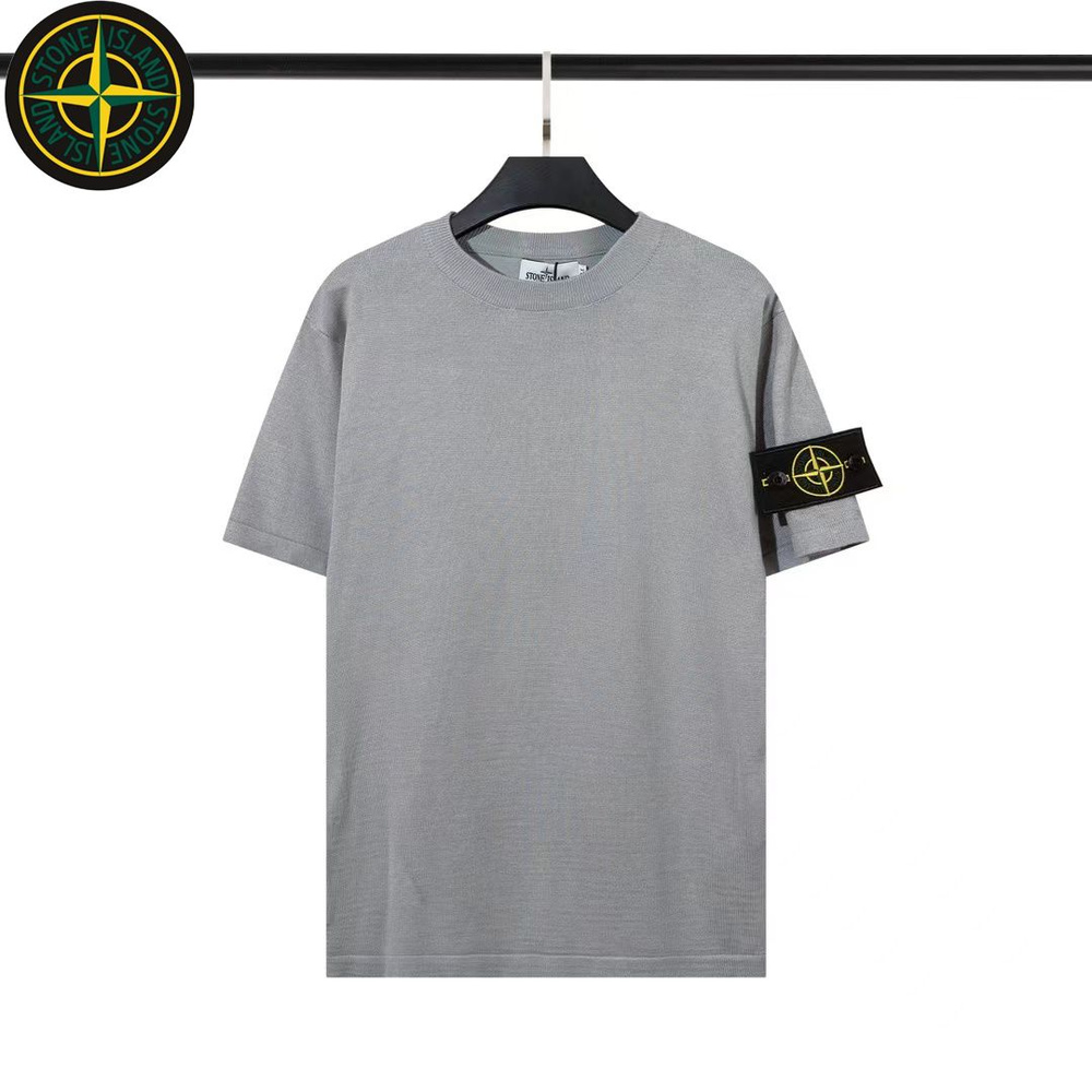 Футболка Stone Island, размер 50, цвет серый, 100% - купить по выгодной ...
