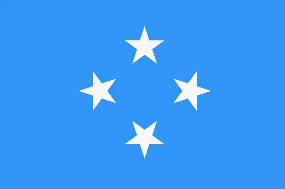 Двусторонний флаг Федеративных Штатов Микронезии 40х60 см на лодку, катер или яхту с люверсами  #1