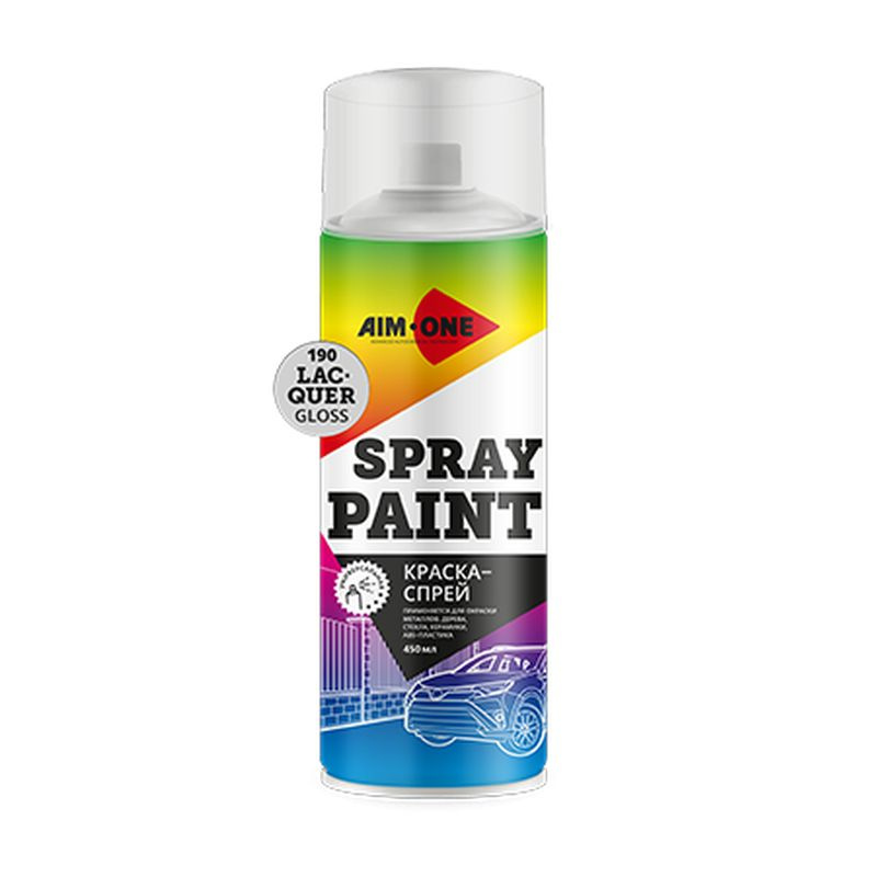 Спрей Лак Акриловый Распылитель SP-GL190 Глянцевый AIM-ONE Spray Paint Lacquer Gloss, Баллончик Аэрозоль, #1