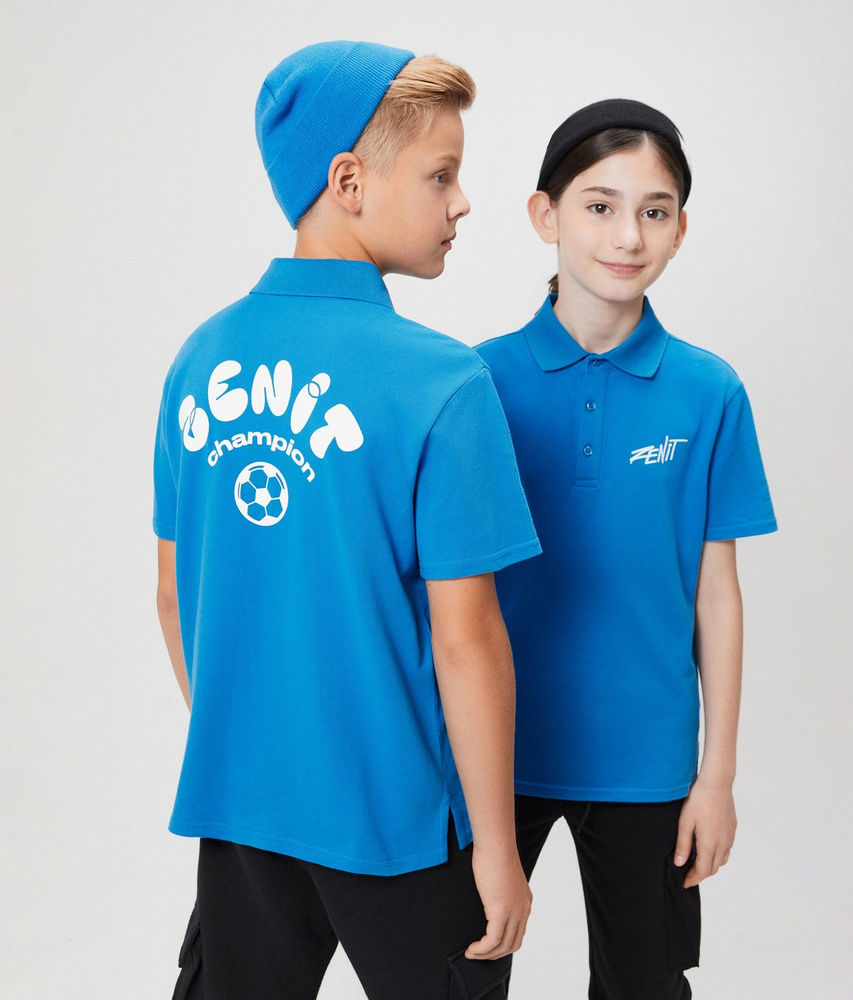 Поло ФК Зенит, размер 134, 140, цвет синий, 100% хлопок - купить по ...