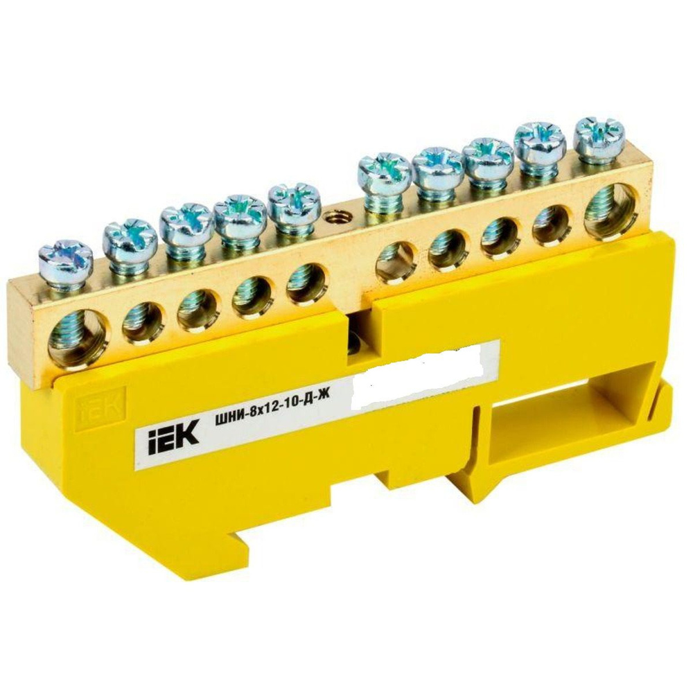 Шина PE "земля" на DIN-изоляторе, IEK YNN10-812-10D-K05 (1 шт ...