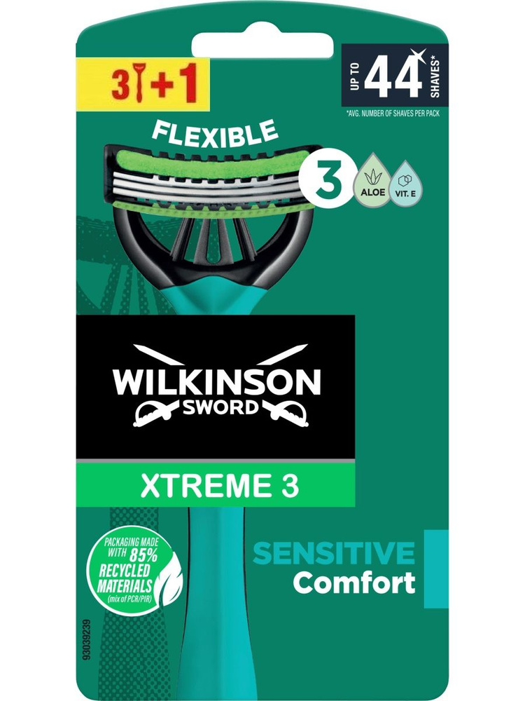 Wilkinson Sword Xtreme 3 Sensitive Comfort Набор одноразовых бритвенных станков для чувствительной кожи, #1