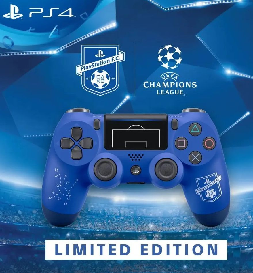 Беспроводной Bluetooth Геймпад Dualshock 4 для PlayStation 4 Синий с принтом Футбольный клуб плейстейшн #1