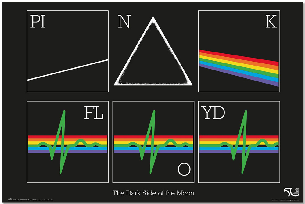 Постер 61 х 91,5 см. Pink Floyd. The Dark Side Of The Moon. Grupo Erik. Плакат большого формата для интерьера, #1