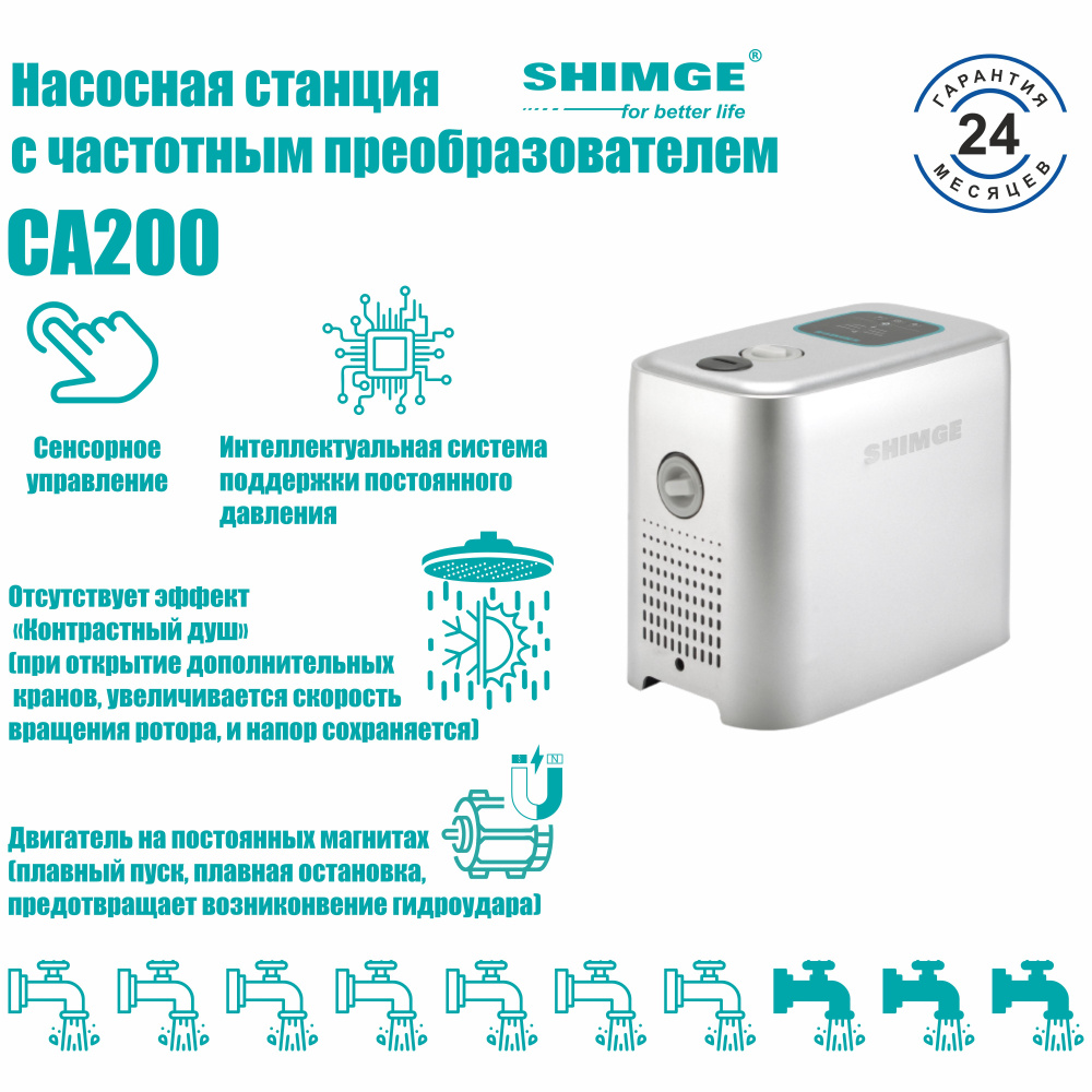 Насосная станция SHIMGE CA1000_60_25, 220 л/мин - купить по выгодной цене в  интернет-магазине OZON (1290291152)