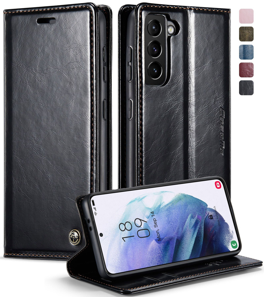 Caseme Кожаный книжка чехол для Samsung Galaxy S21 6,2 дюйма с ...