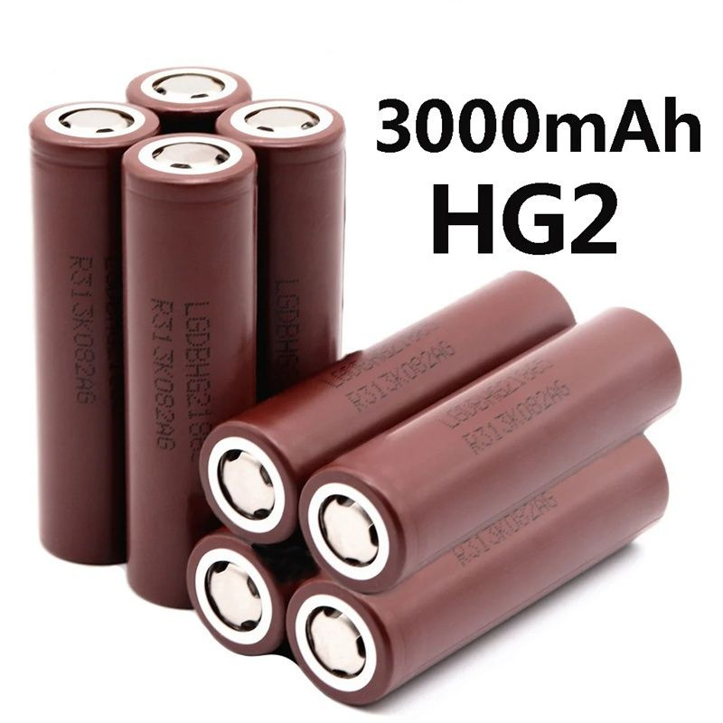 HG2 18650 power battery 3.7 V 3000mAh 20A разряд мощной перезаряжаемой ...