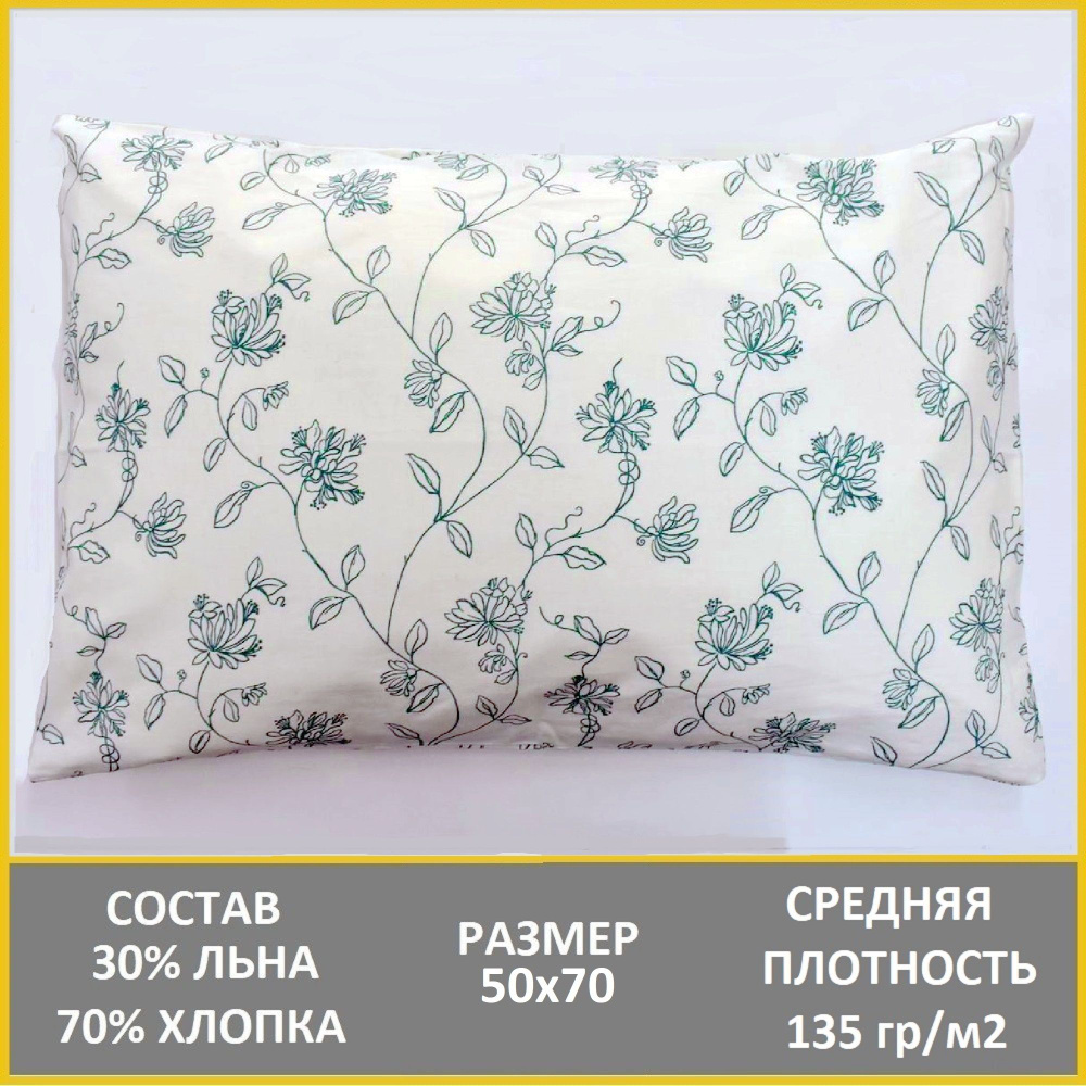 Набор наволочек, 50х70, лён/хлопок, (Венеция) вид 3 на белом, 2 шт. #1