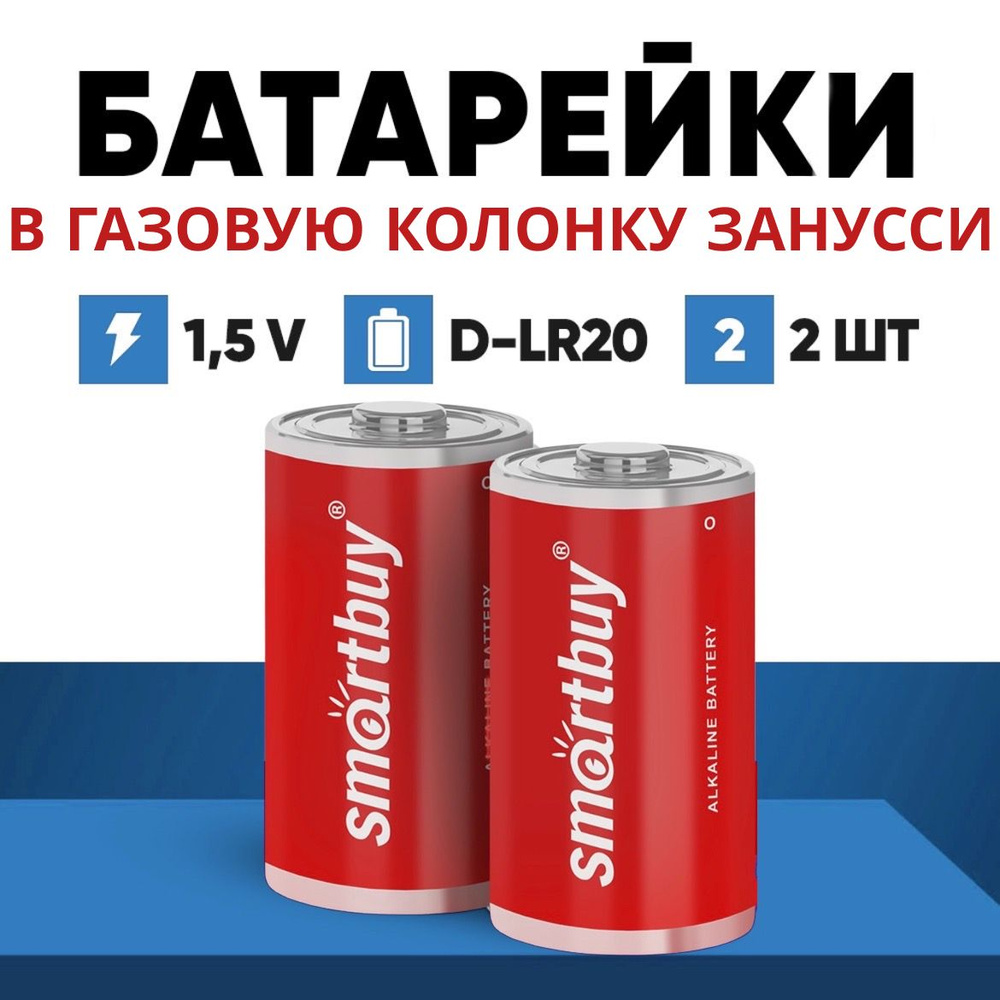 Батарейки для газовой колонки Занусси D-LR20, 2 шт, алкалиновые - купить с  доставкой по выгодным ценам в интернет-магазине OZON (1319315512)