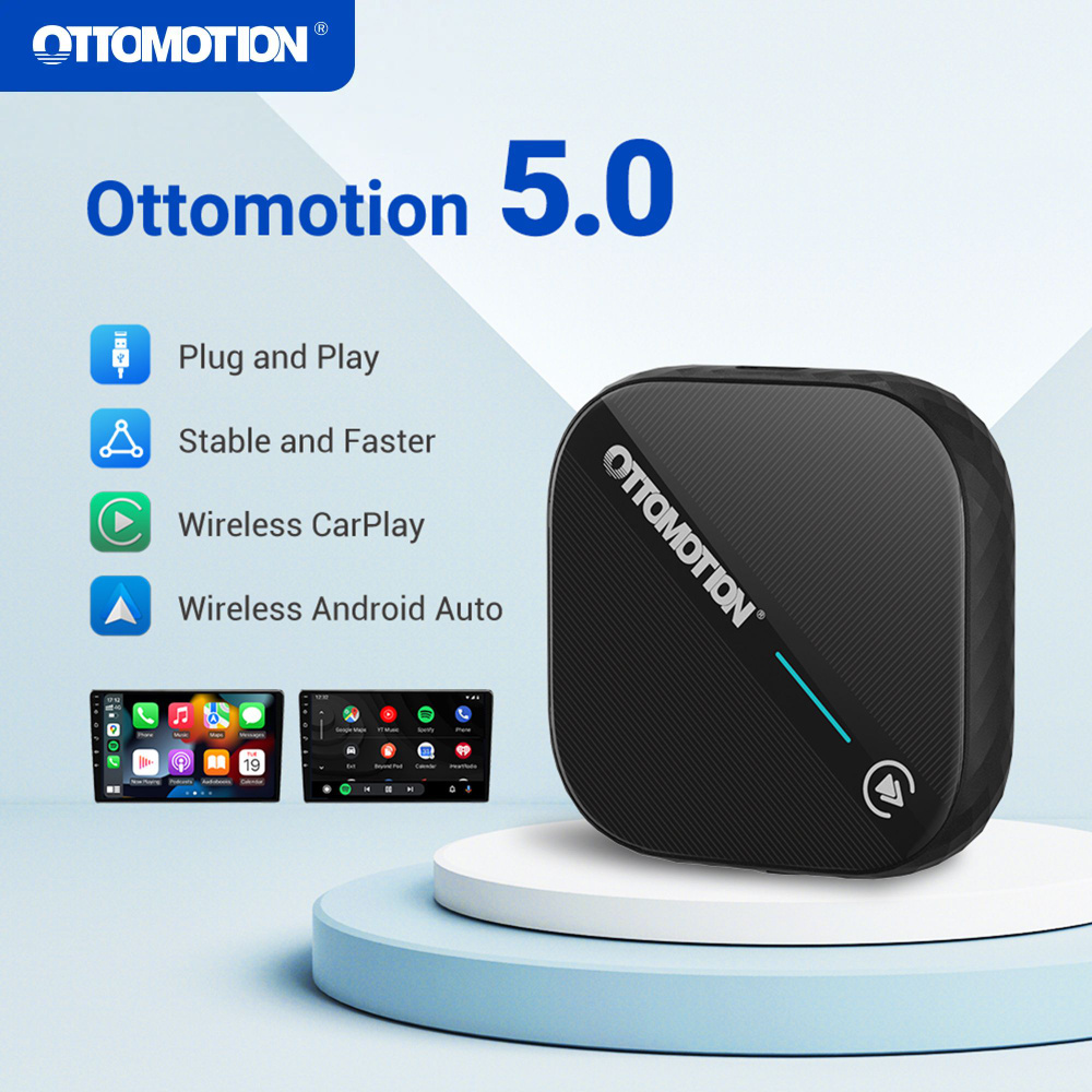 OTTOMOTION 5,0 беспроводной Apple CarPlay Android авто адаптер беспроводная  коробка для Benz VW Kia Haval Toyota Mazda Ford Audi аксессуары