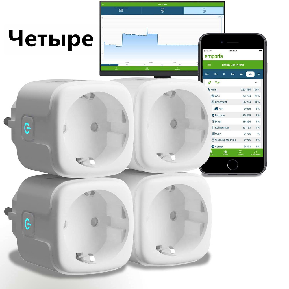 Умная розетка с Яндекс Алисой Tuya WiFi 16А таймером с голосовым ...