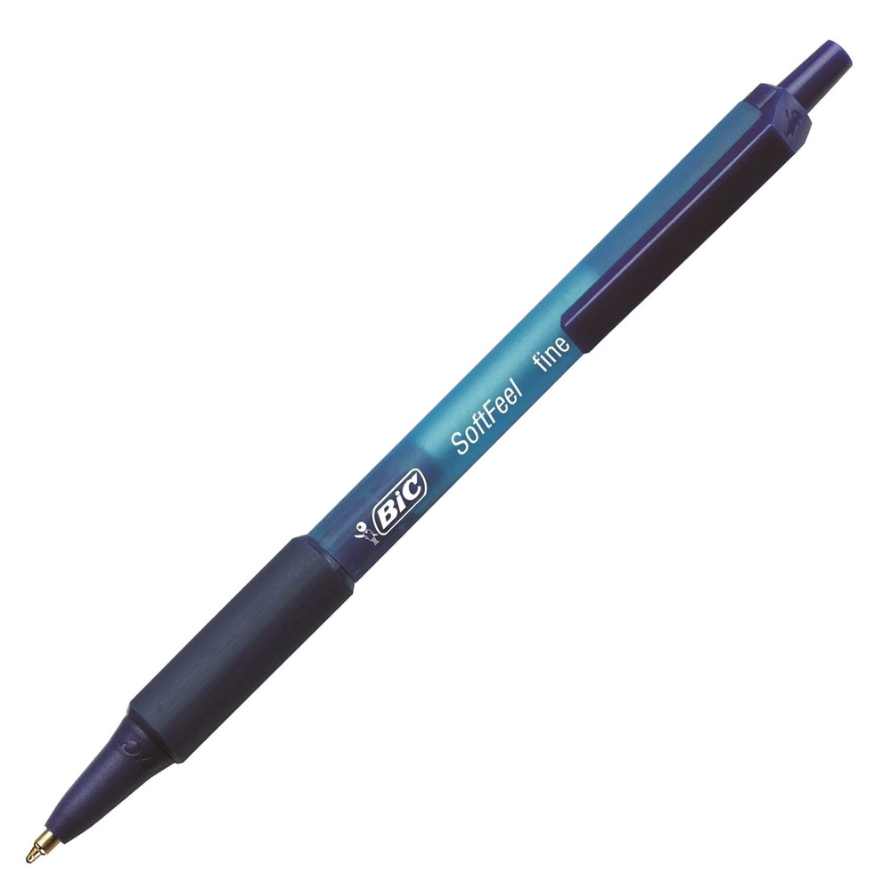 Ручки шариковые BIC автоматические с грипом Soft Feel Fine, набор 3 шт ...