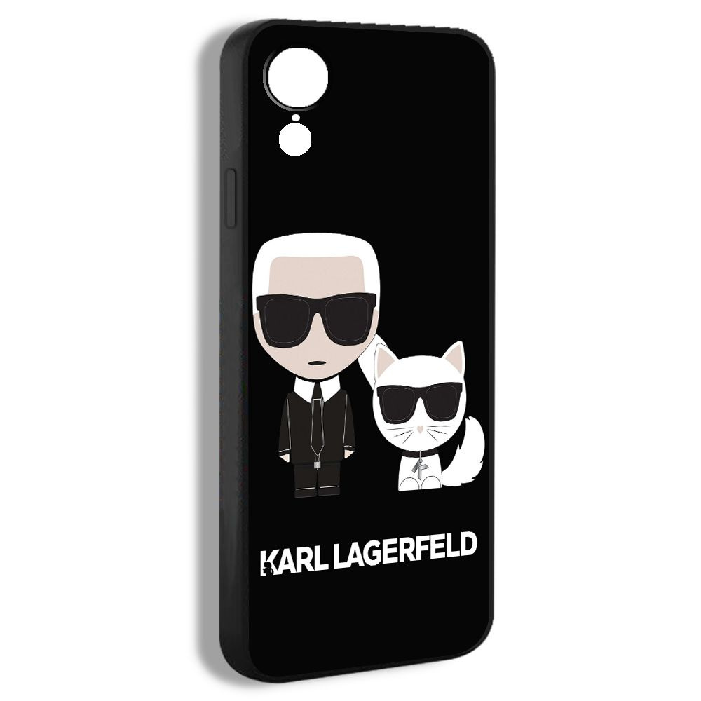 чехол на айфон iPhone XR Карл Лагерфельд мультфильм логотип Karl ...