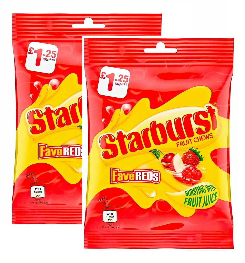 Жевательные конфеты Starburst Fave Reds со вкусом красных фруктов 127 гр х 2 шт  #1
