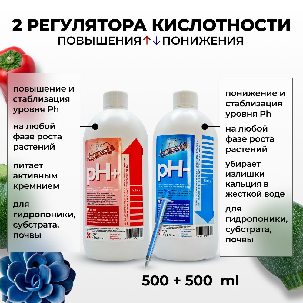 Регуляторы повышения и понижения кислотности ЛОМОНОСОФФ 2*0.5 л (ph ...