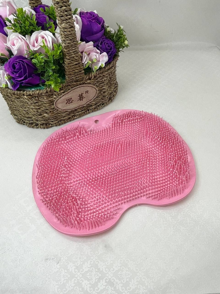 Мочалка коврик массажная силиконовая для тела и ног, розовая - купить с ...