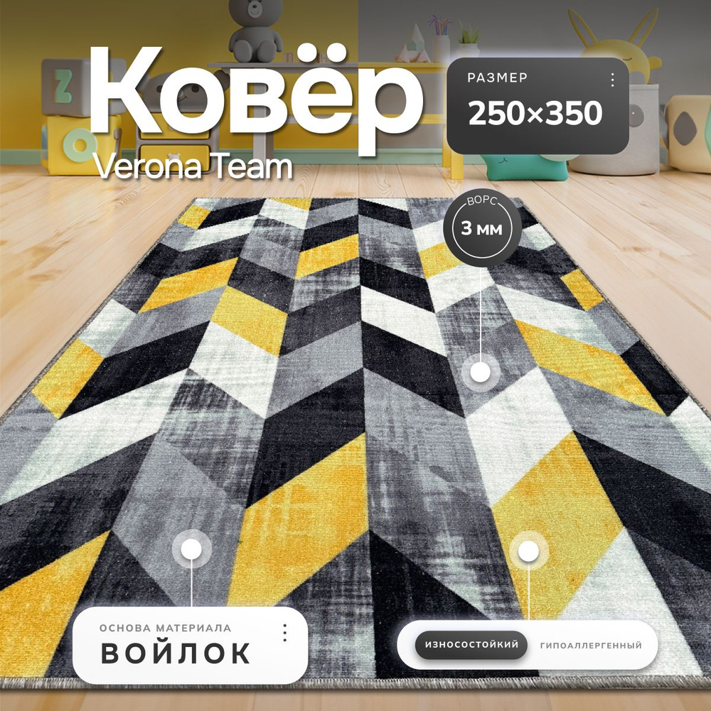 Ковер на пол, Палас с ворсом VERONA TEAM, 250х350 см #1