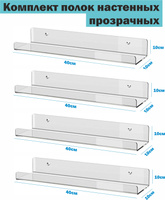 Прозрачные полки на стену из оргстекла