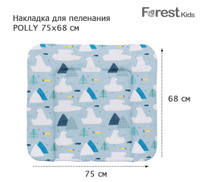 Накладка для пеленания forest на комод 74х63 см