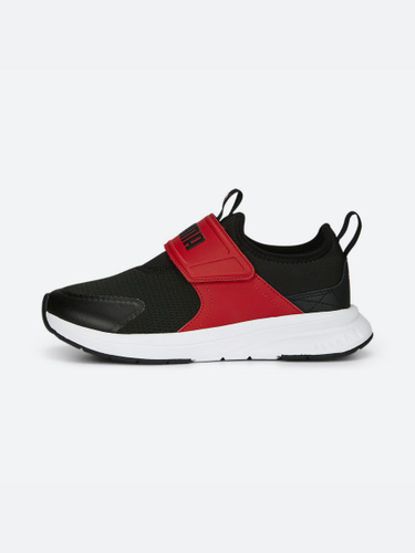 Puma black slip on sale on