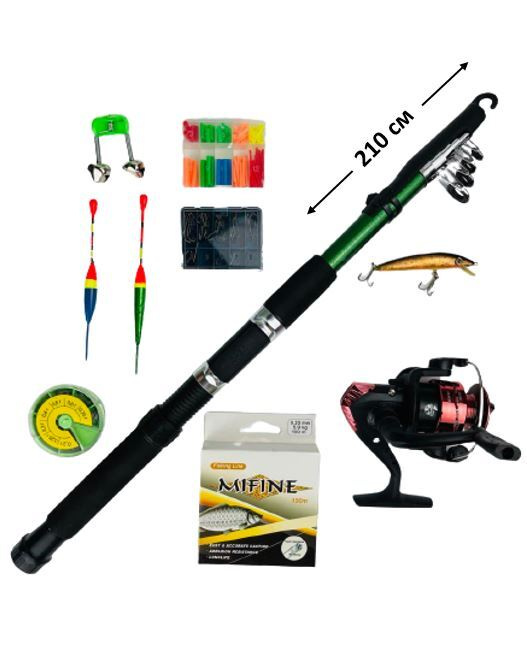 Набор для рыбалки (спиннинг, катушка, леска, 2 поплавка, наборы ...